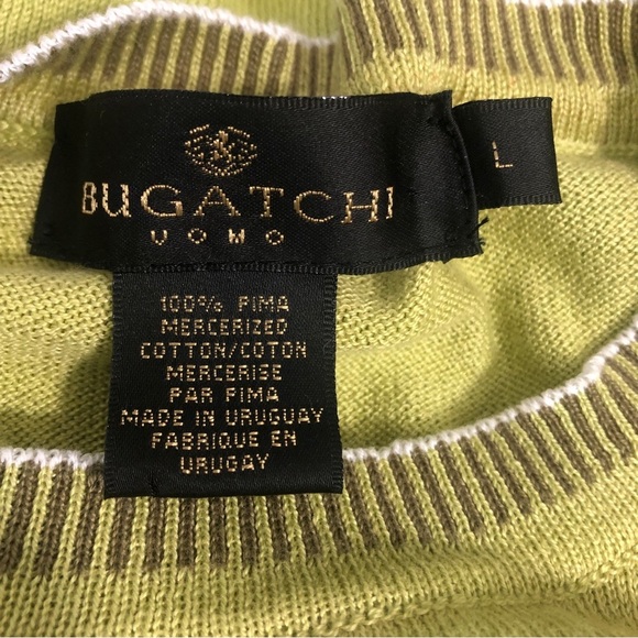Bugatchi Crew Neck Pima Cotton Lightweight Sweater Large - Picture 3 of 4